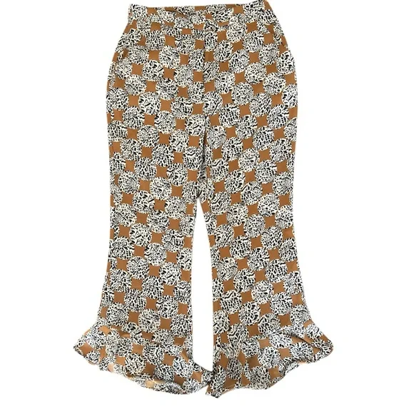 NEW TopShop Animal Print Leopard Trouser Pants Ankle Ruffle Frill Hem Size US 6‎ - Picture 4 of 6